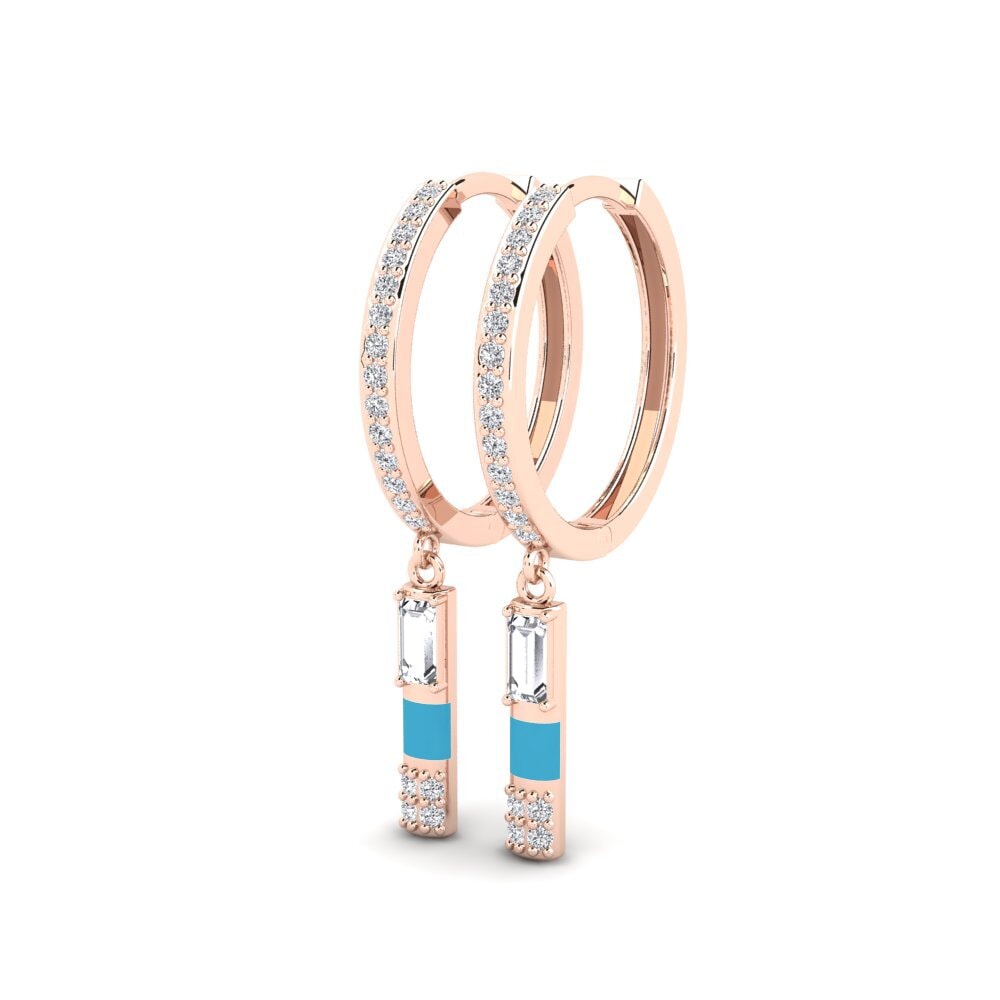 14k Oro Rosa Pendiente de mujer Nisis