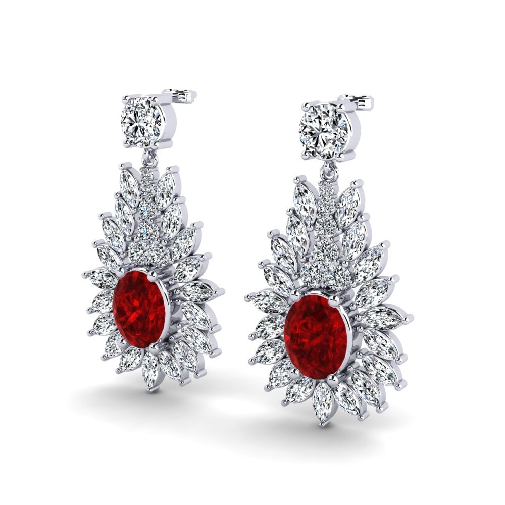 Ruby (Lab Created) Women's Earring Nita