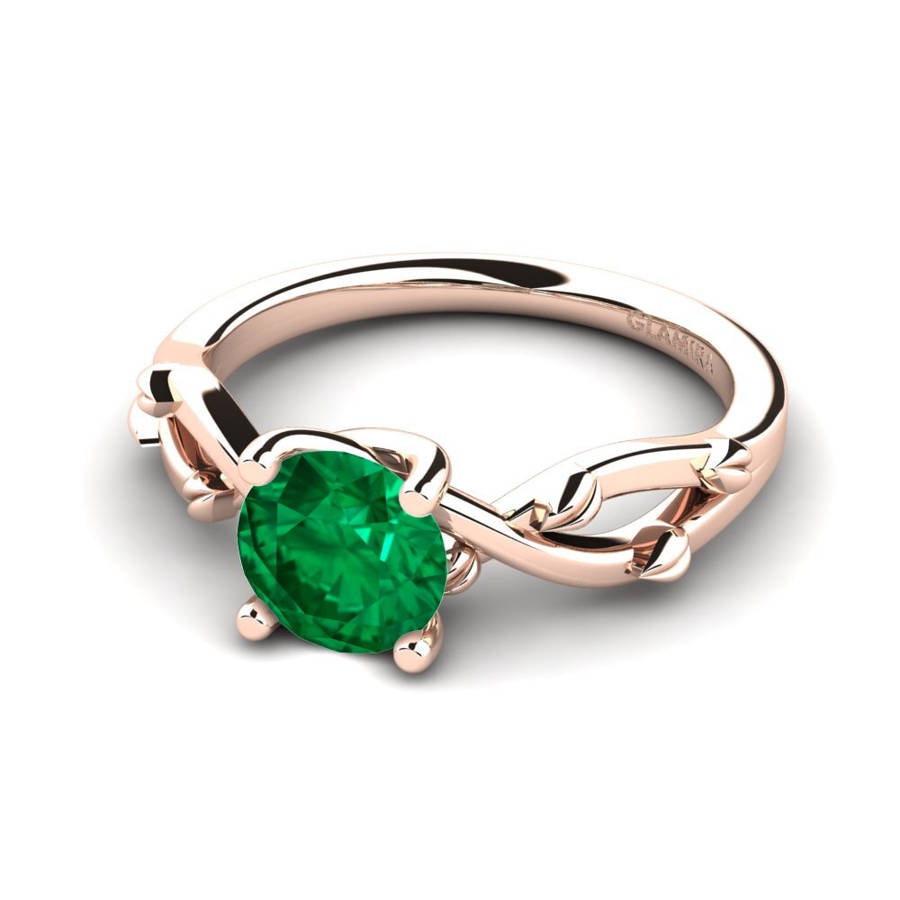 Esmeralda (creada en laboratorio) Anillo de compromiso Alabate 1.0 crt