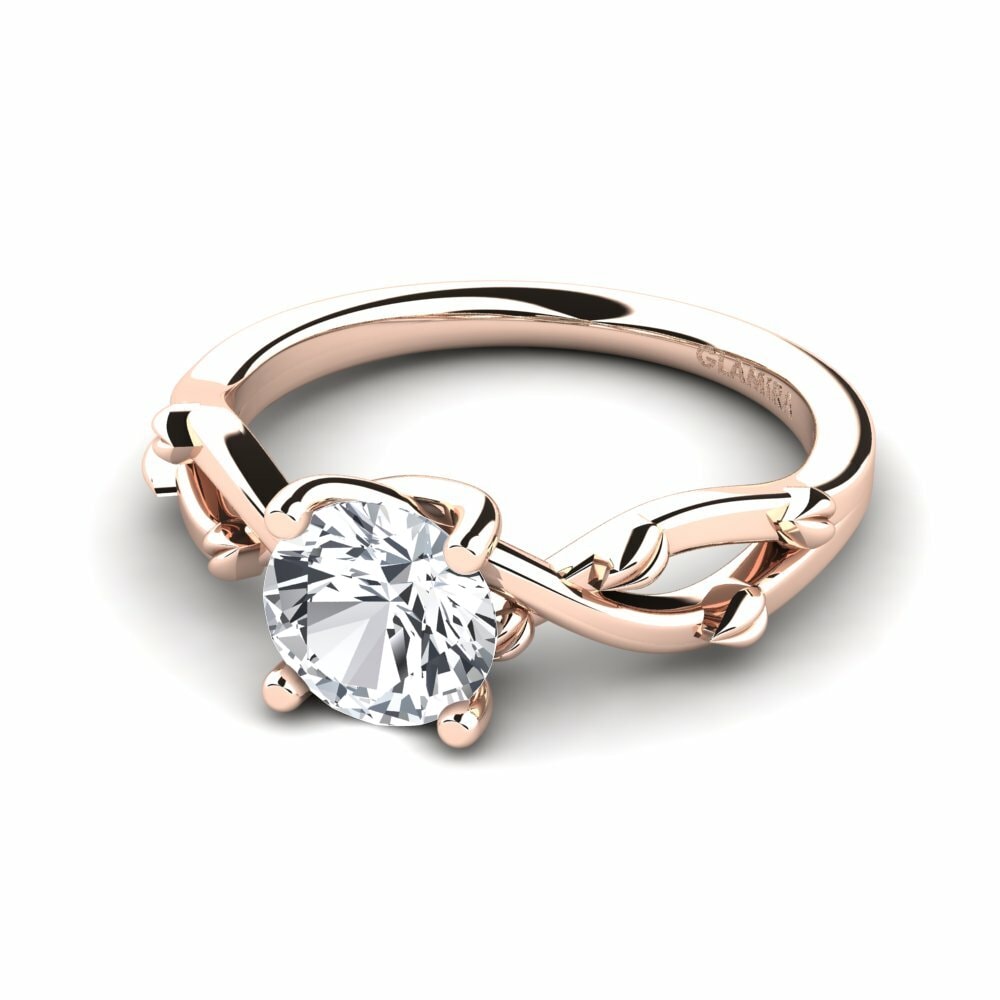 Circón Blanco Anillo de compromiso Alabate 1.0 crt