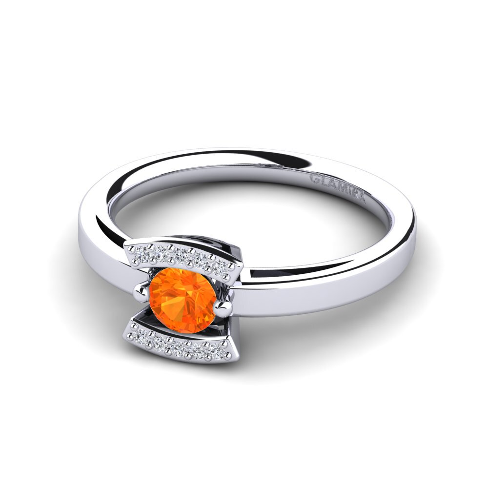 Zafiro Naranja Anillo de compromiso Allecra