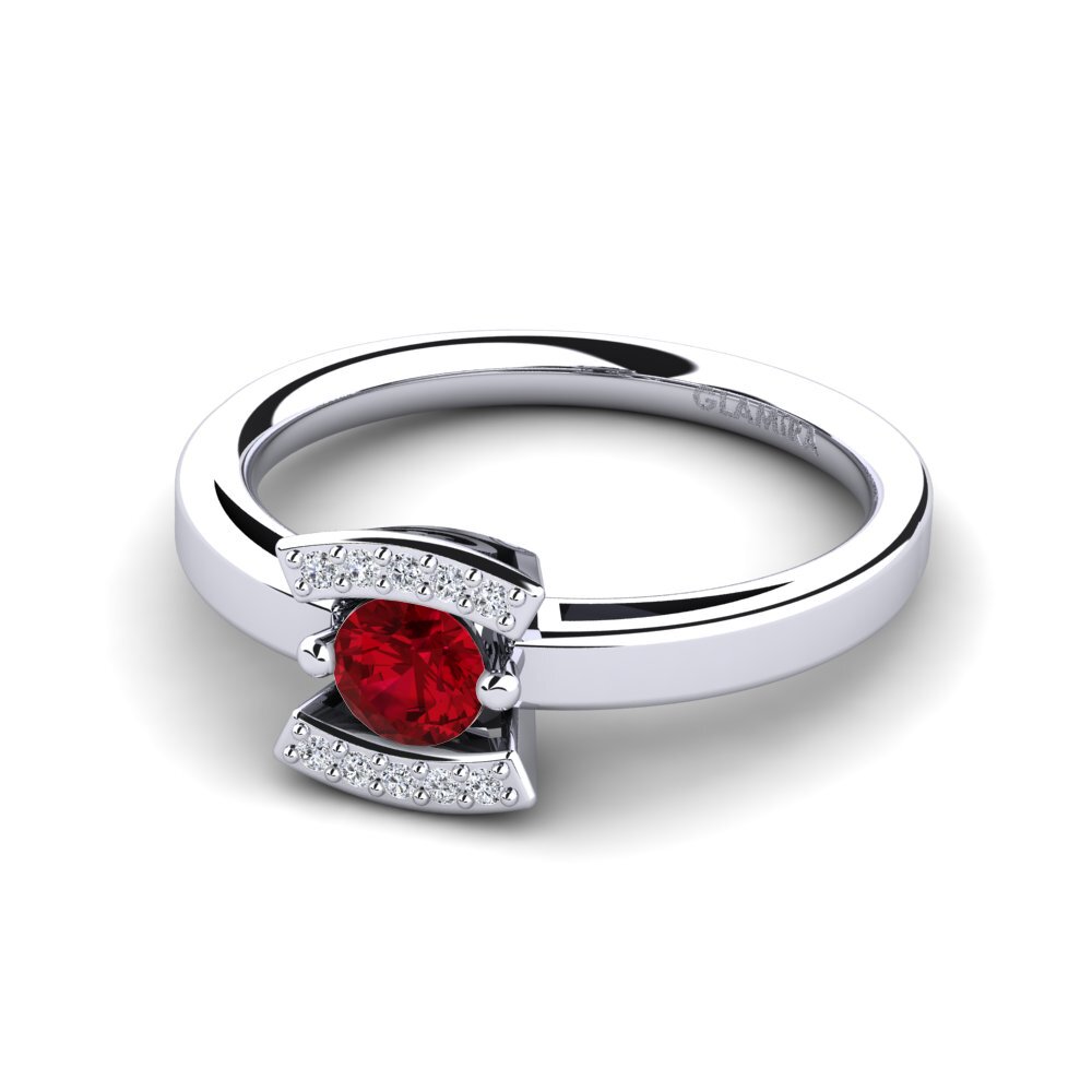 Circonita Roja Anillo de compromiso Allecra