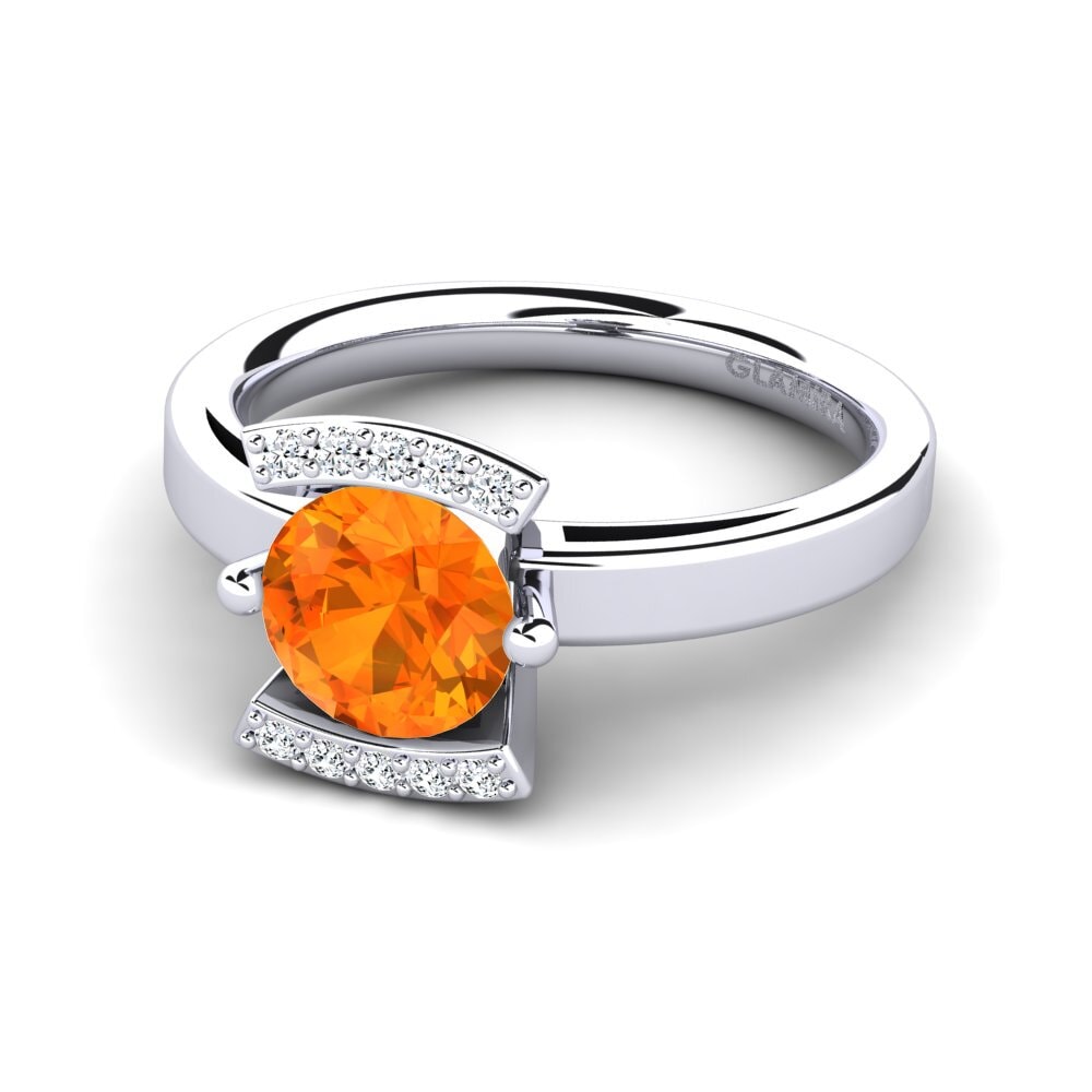 Zafiro Naranja Anillo de compromiso Allecra 1.0 crt