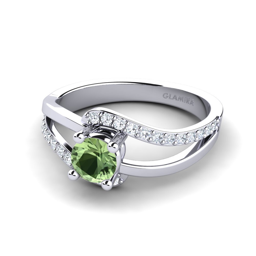 Zafiro Verde Anillo de compromiso Bernarda 0.5 crt