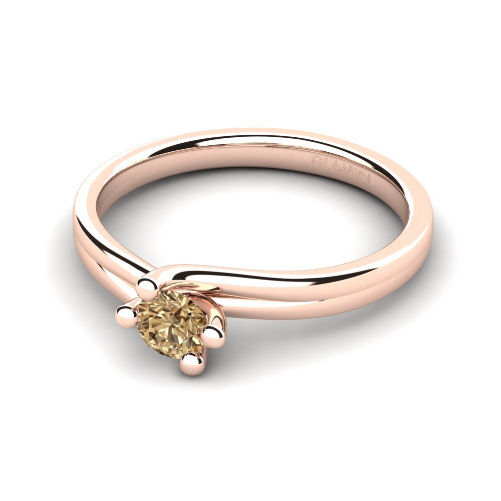 14k Oro Rosa Diamante café Anillo de compromiso Bridal Dream