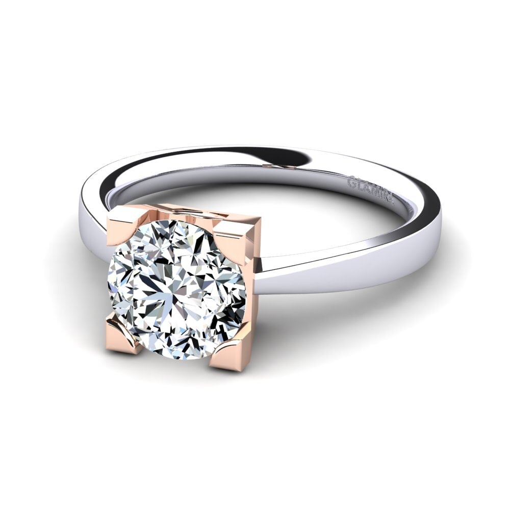 14ct White / Rose Gold Engagement Ring Calmar 1.6 crt