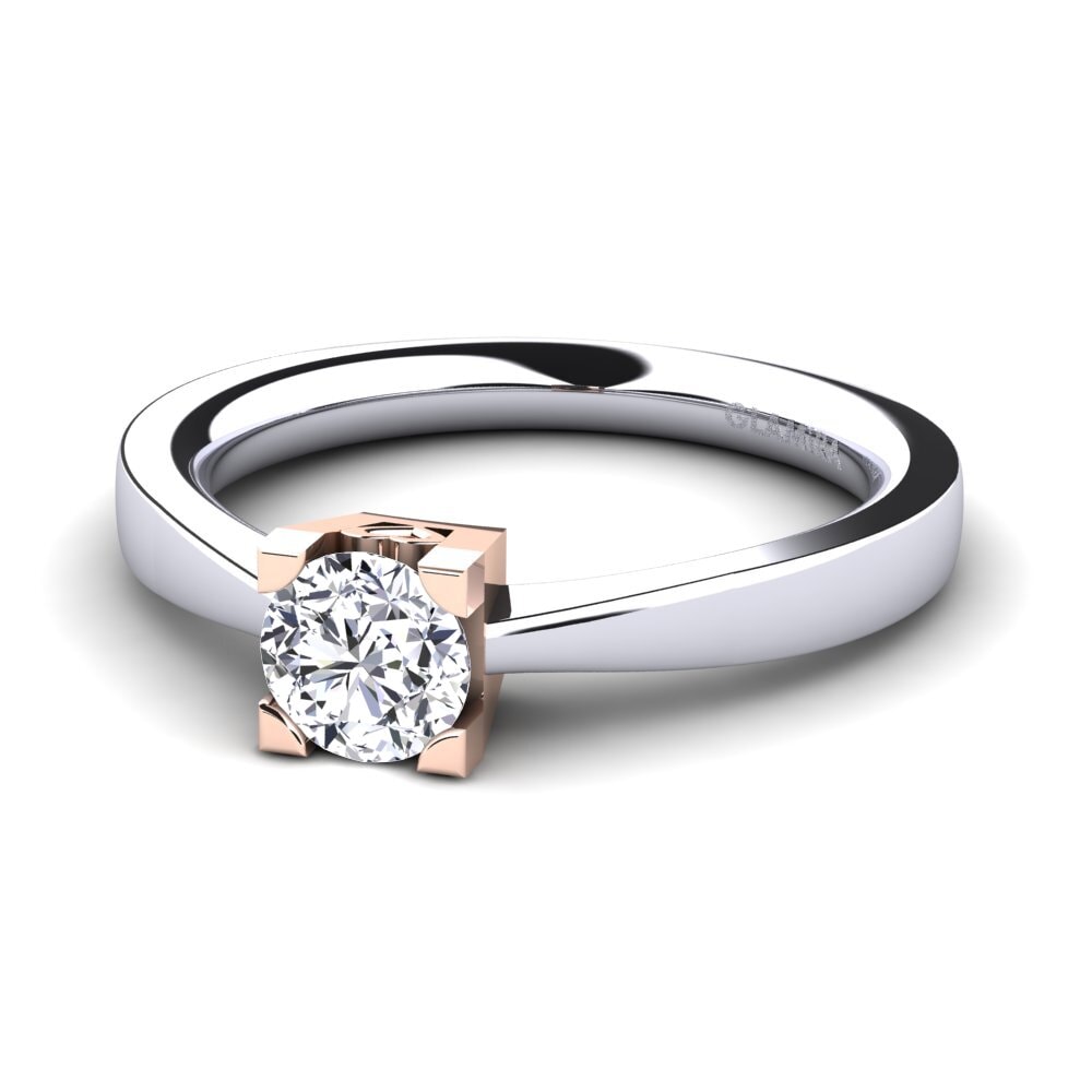 18ct White & Rose Gold Diamond Women's Ring Calmar
