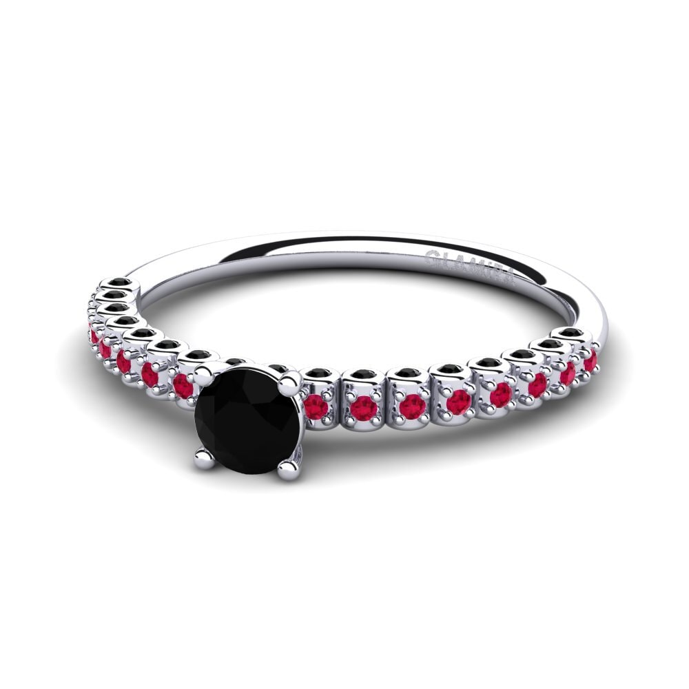 Black Diamond Engagement Ring Cannoli