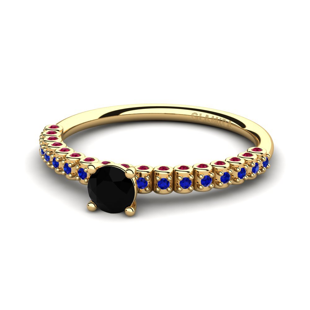 14K Yellow Gold Engagement Ring Cannoli