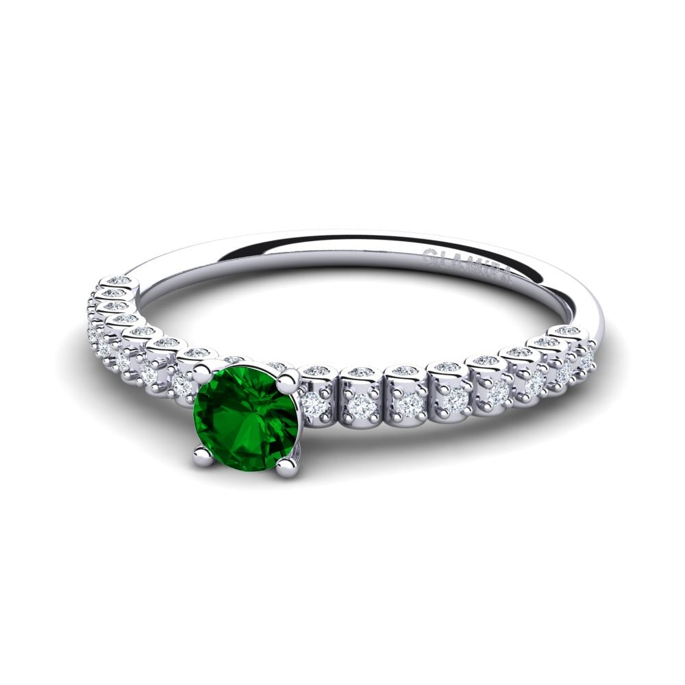 Circonita Verde Anillo de compromiso Cannoli