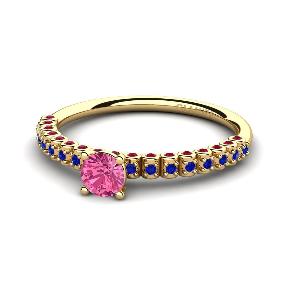 14k Yellow Gold Engagement Ring Cannoli