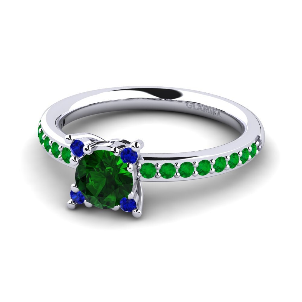 Green Tourmaline Engagement Ring Eglontina