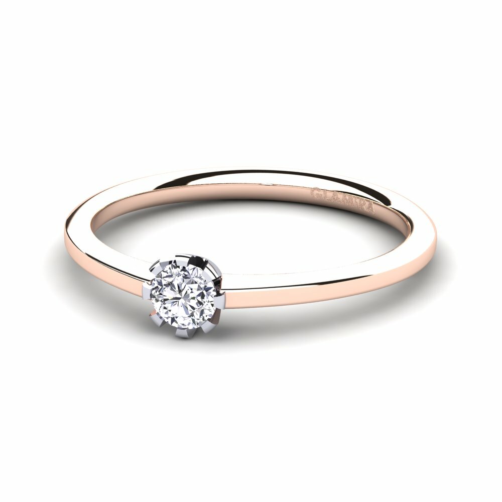 Anillo de Mujer Linderoth 9k Oro Rosa/Blanco