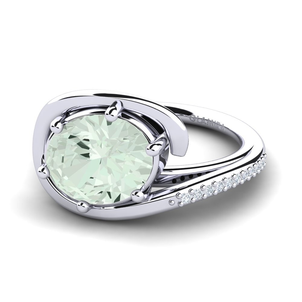 Green Amethyst Engagement Ring Lutrelle