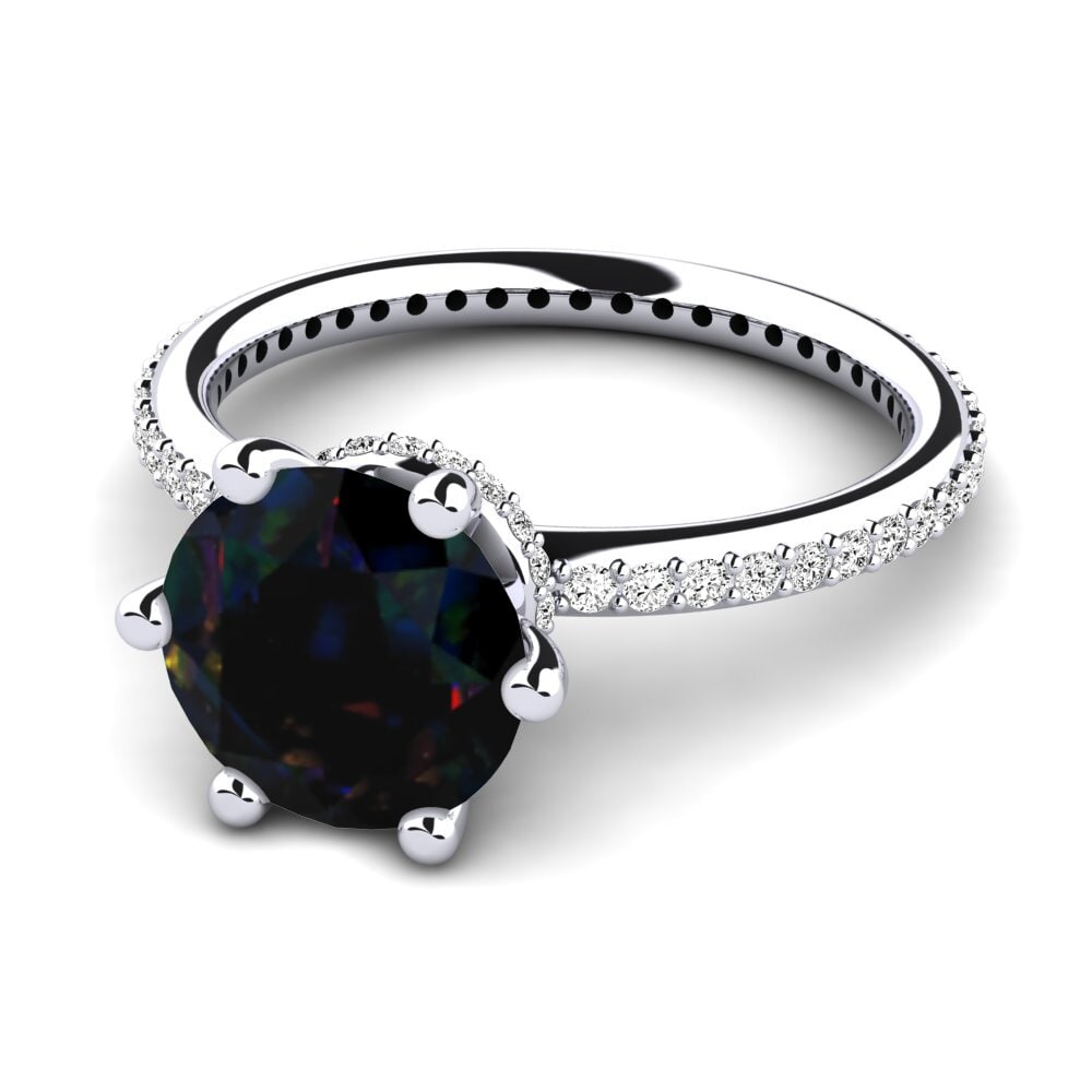 Black Opal Engagement Ring Marinella