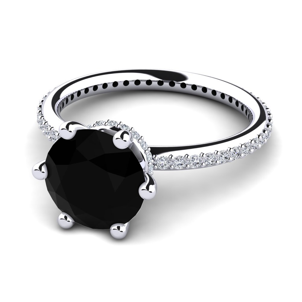 Black Sapphire Engagement Ring Marinella