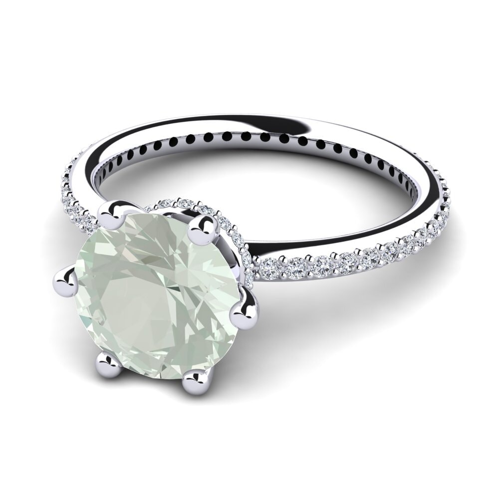 Green Amethyst Engagement Ring Marinella