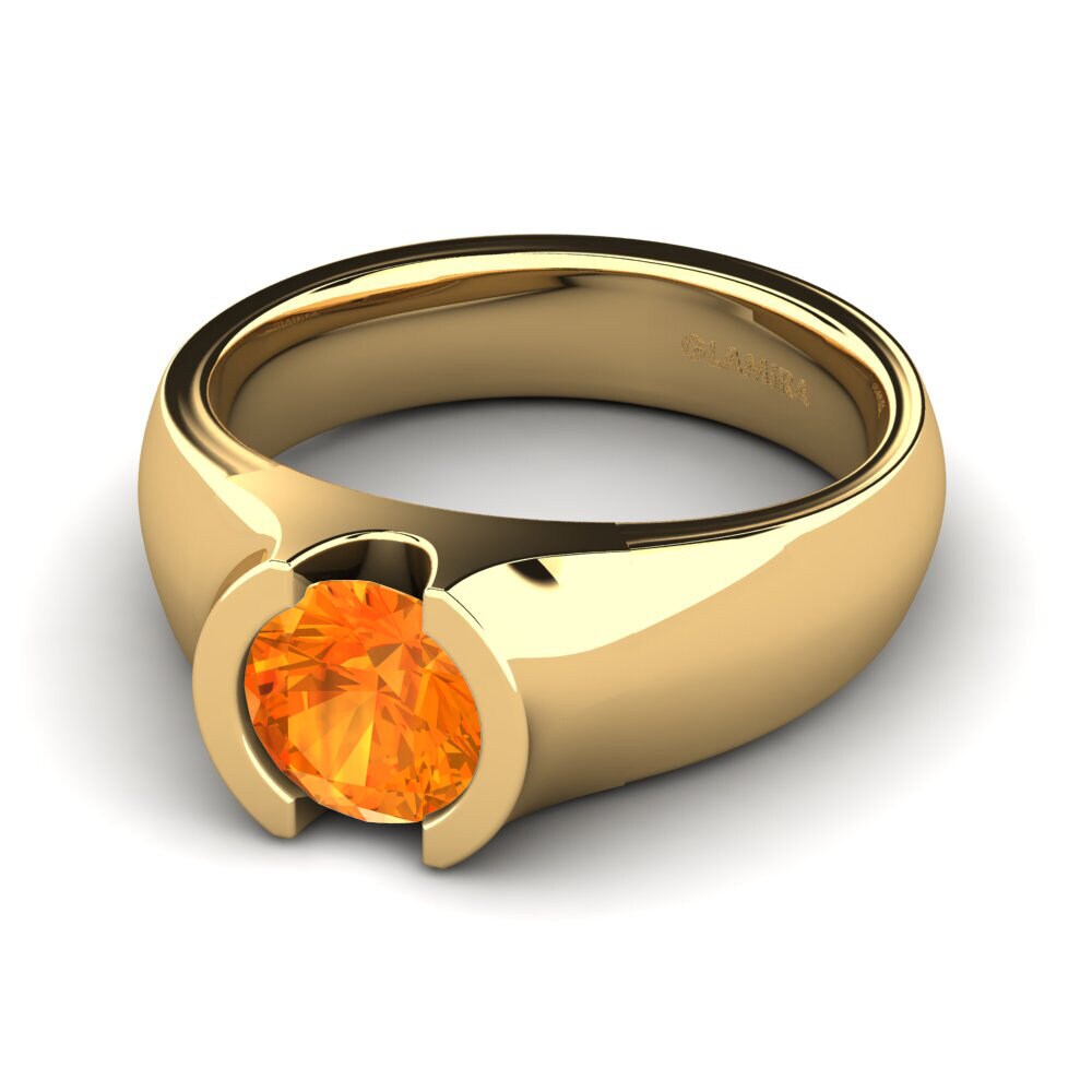 18k Oro Amarillo Zafiro Naranja Anillo de compromiso Sabrina 1.0 crt