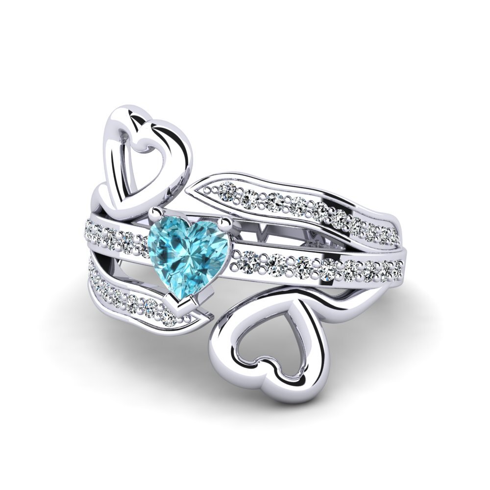 Blue Zircon Women's Ring Nocha