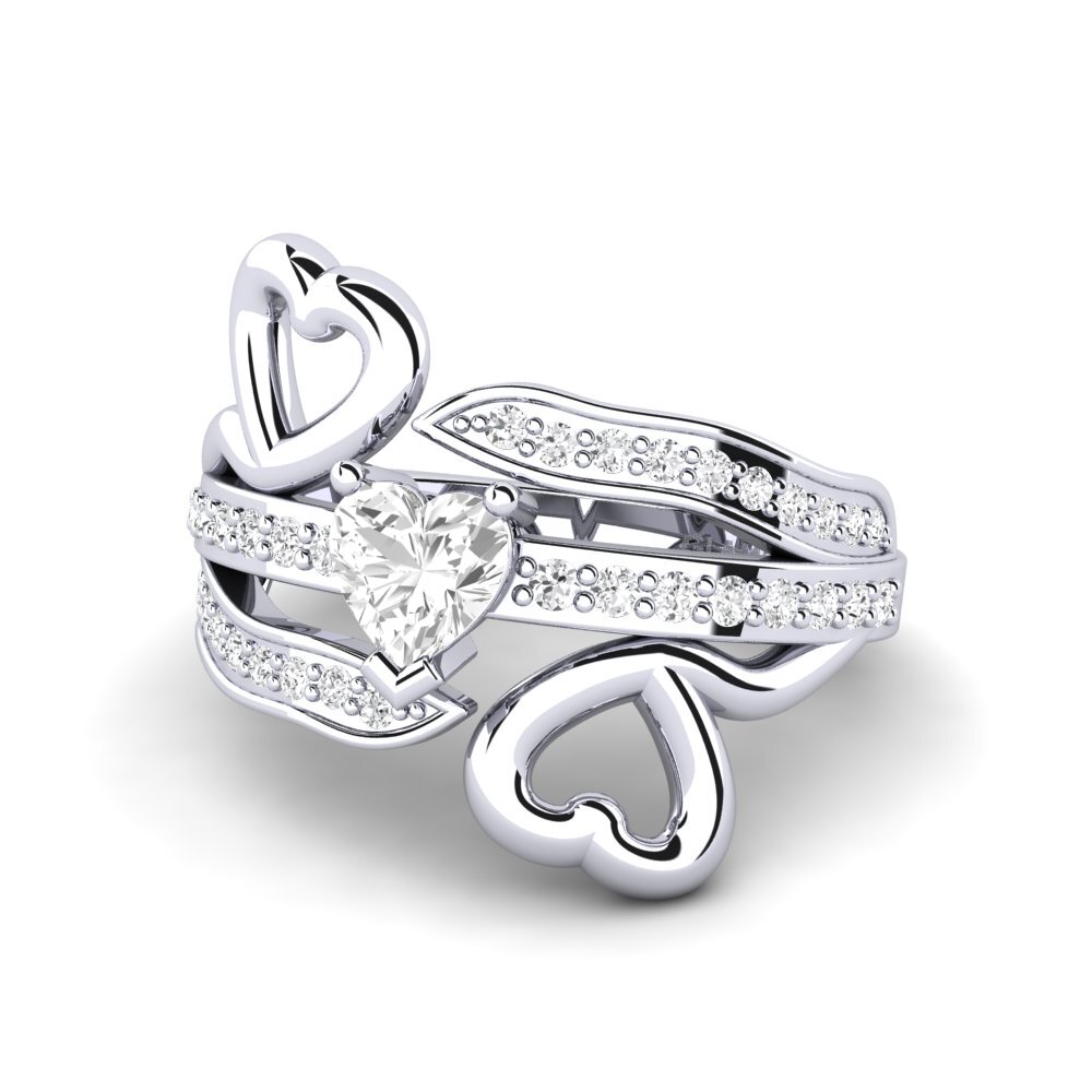 Zafiro blanco Anillo de Mujer Nocha