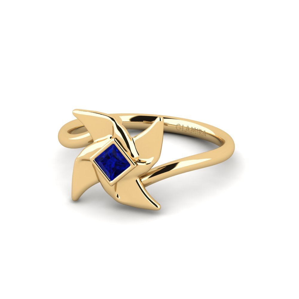 Princess Sapphire Engagement Ring Nocnip