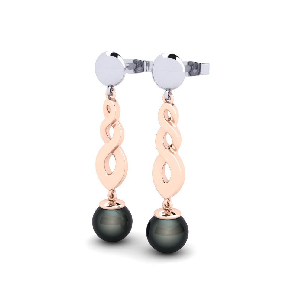 14ct Rose / White Gold Women's Earring Noehcnul
