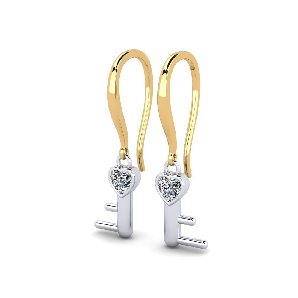14ct Yellow & White Gold Women's Earring Nogleear