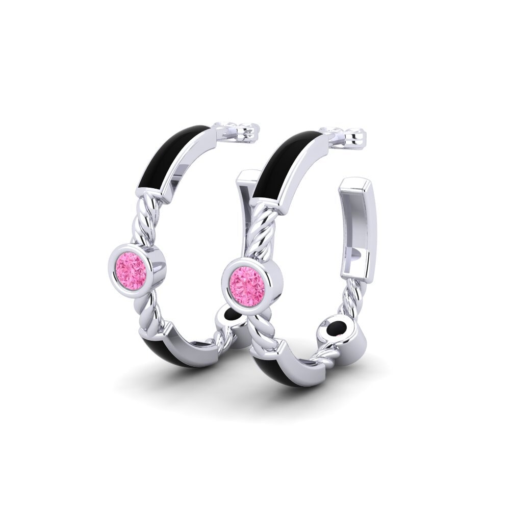 Safira Rosa Brincos Feminino Noirceur