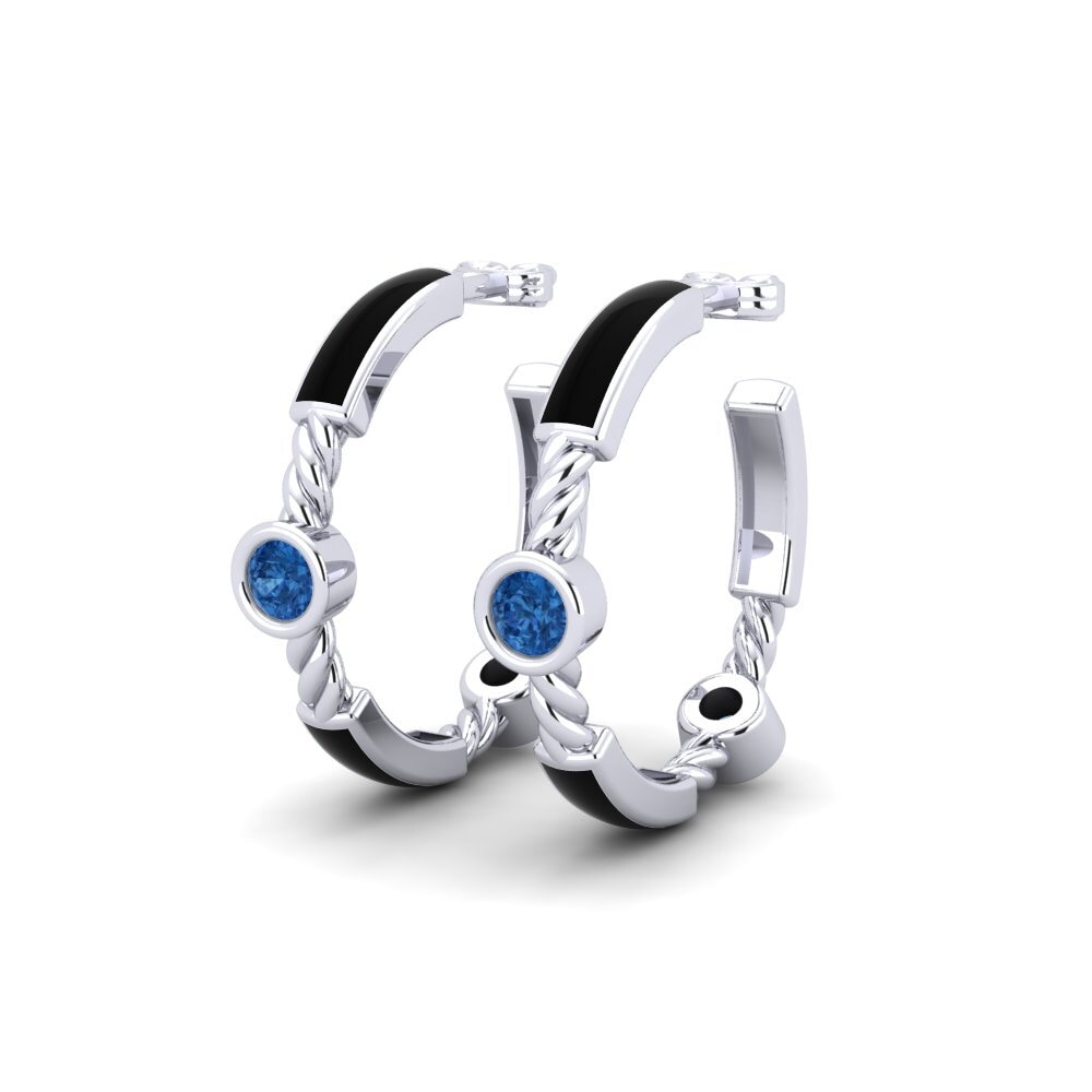 Đá Zirconia Xanh Lam Bông tai nữ Noirceur