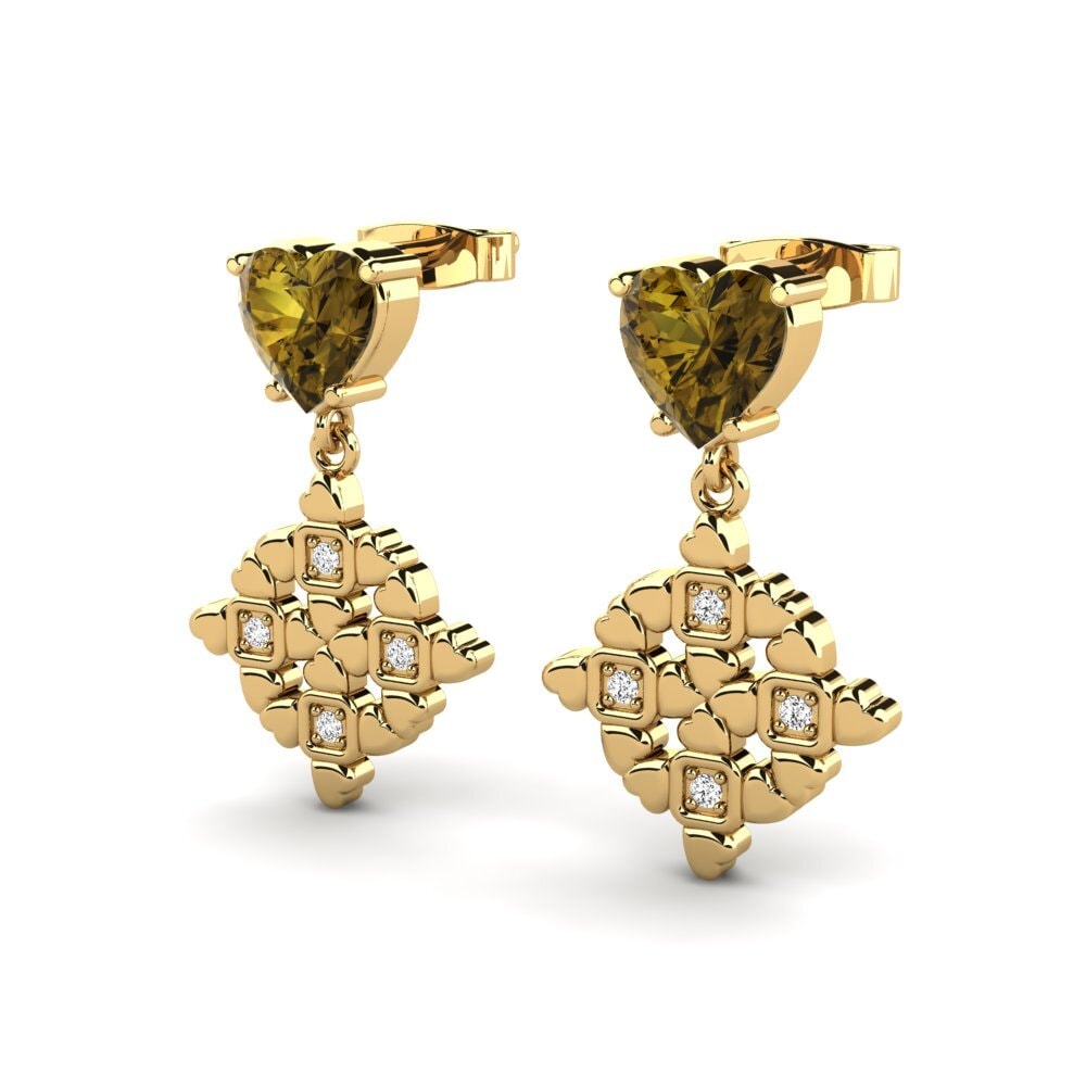 Đá Zircon Nâu Bông tai nữ Noisette