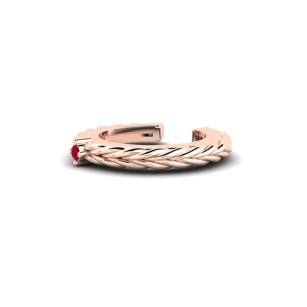 18ct Rose Gold Ruby Men's Ear Cuff Nonette