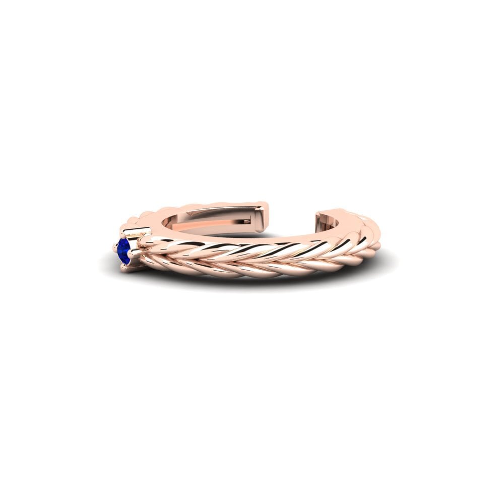 14ct Rose Gold Sapphire Men's Ear Cuff Nonette
