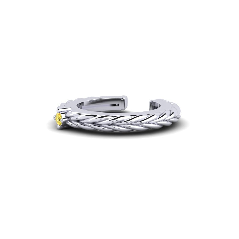 Platino Zafiro amarillo Aro oreja hombre Nonette