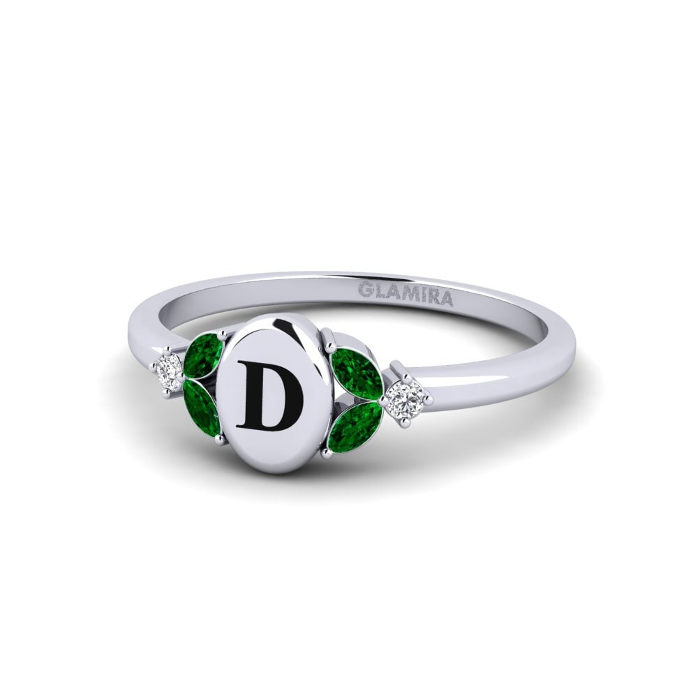 Palladium 950 Grüner Zirkonia Ring Notredame