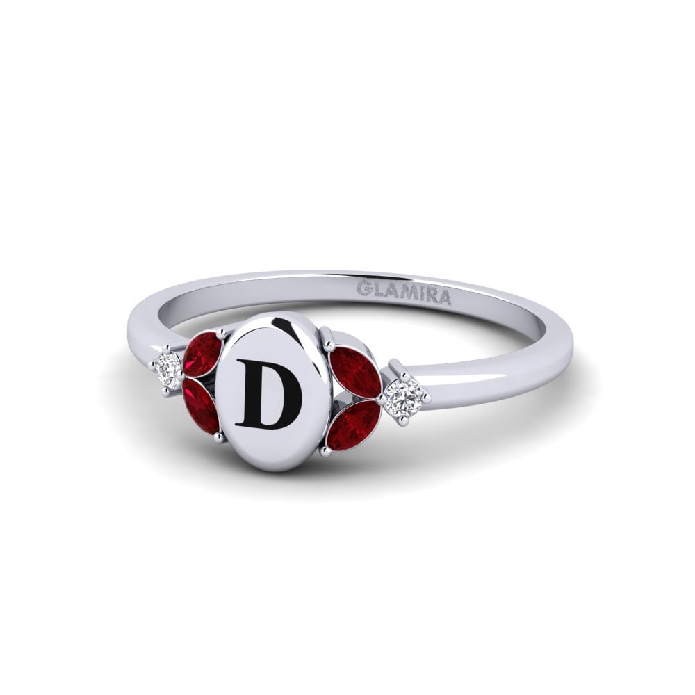 Palladium 950 Roter Zirkonia Ring Notredame
