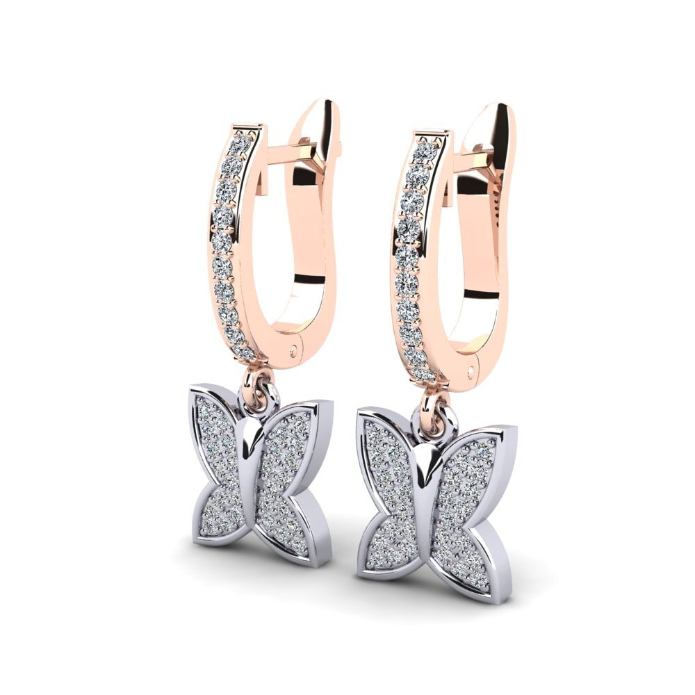14ct Rose / White Gold Women's Earring Nouba