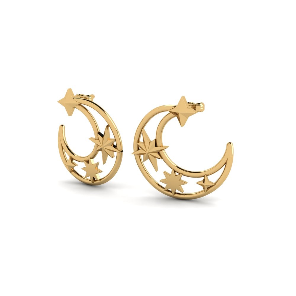 9k Oro Amarillo Pendientes Novastar