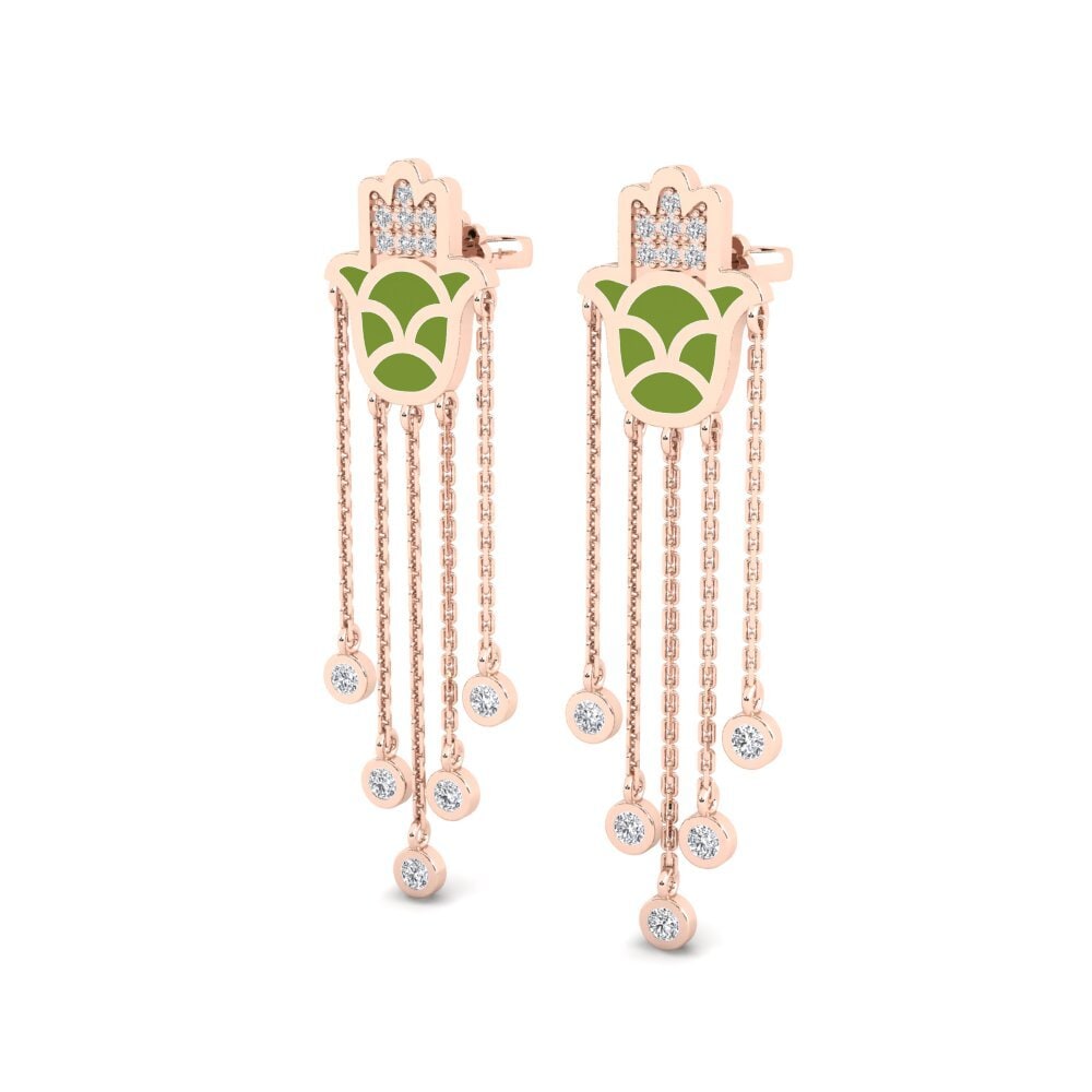 18k Oro Rosa Pendiente de mujer Ntseeg