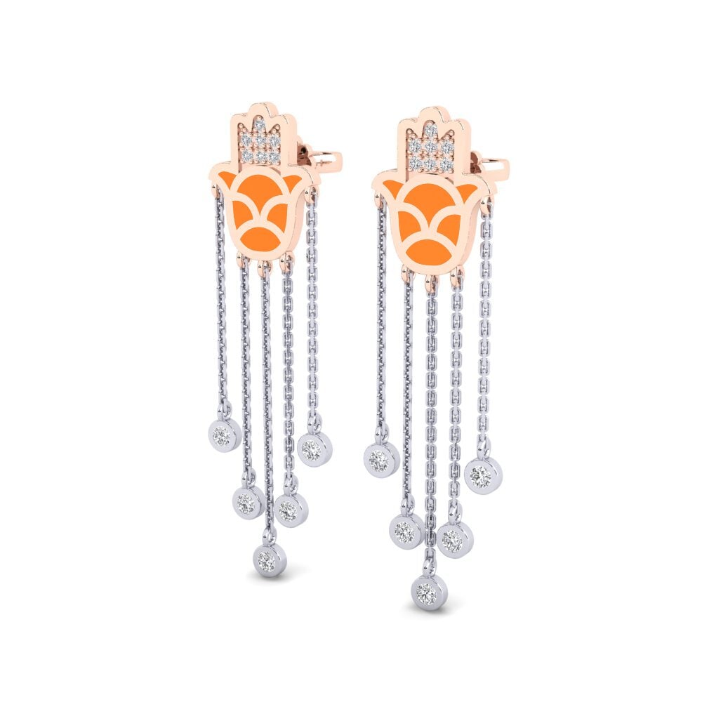 14ct White / Rose Gold Women's Earring Ntseeg