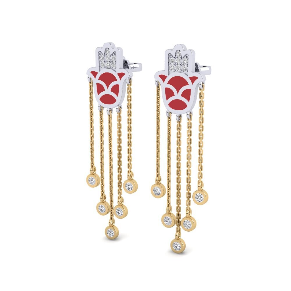 18ct Yellow & White Gold Women's Earring Ntseeg