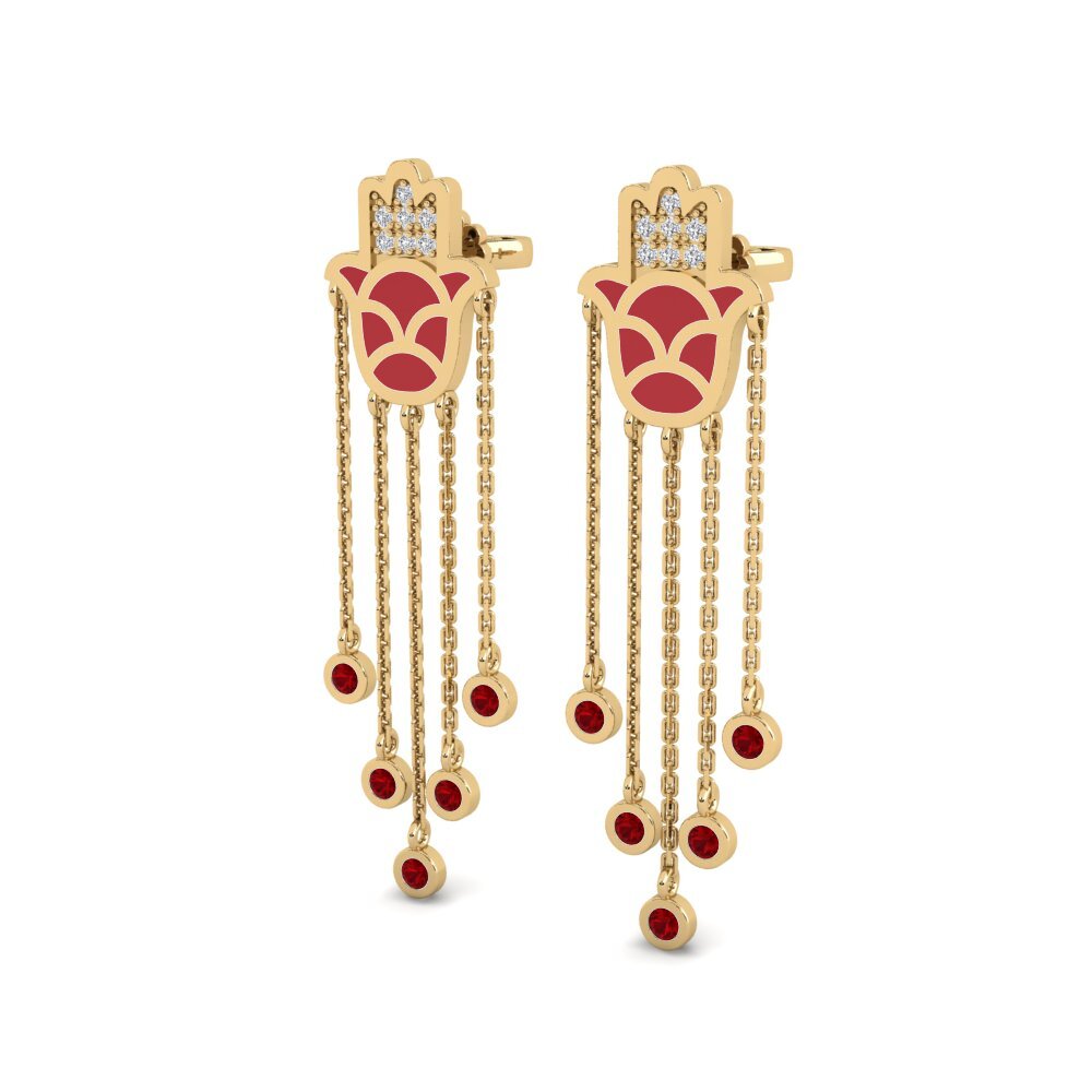 Red Zirconia Women's Earring Ntseeg