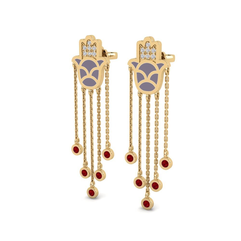 Red Zirconia Women's Earring Ntseeg