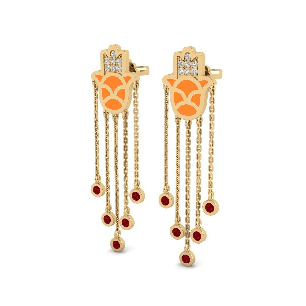 Red Zirconia Women's Earring Ntseeg