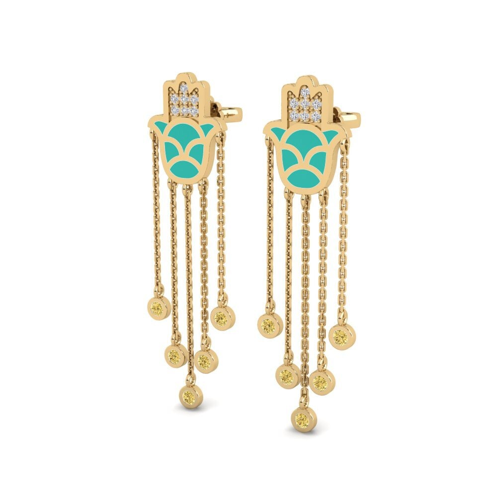 Yellow Diamond Women's Earring Ntseeg