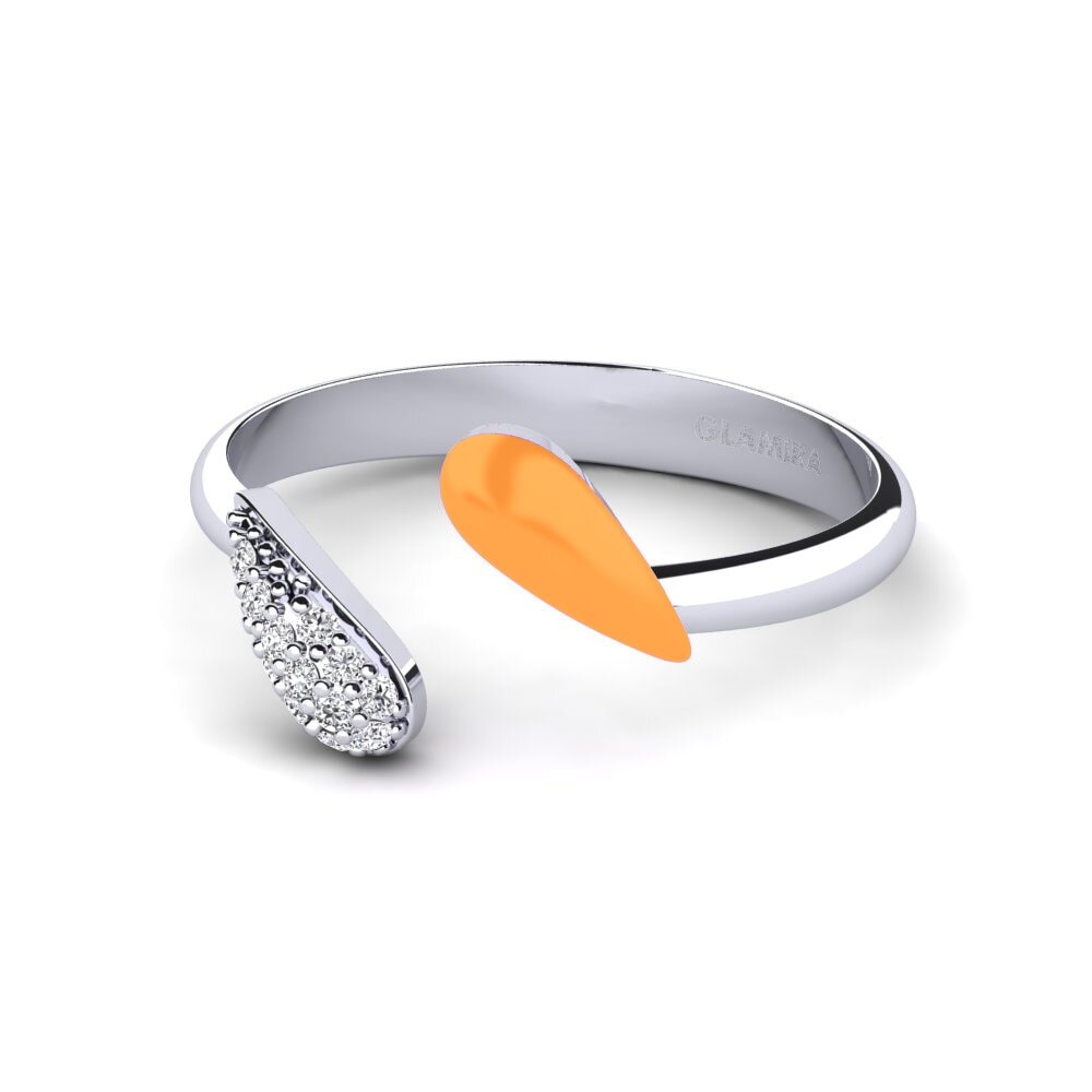 Weiß-Silber Ring Nuoli