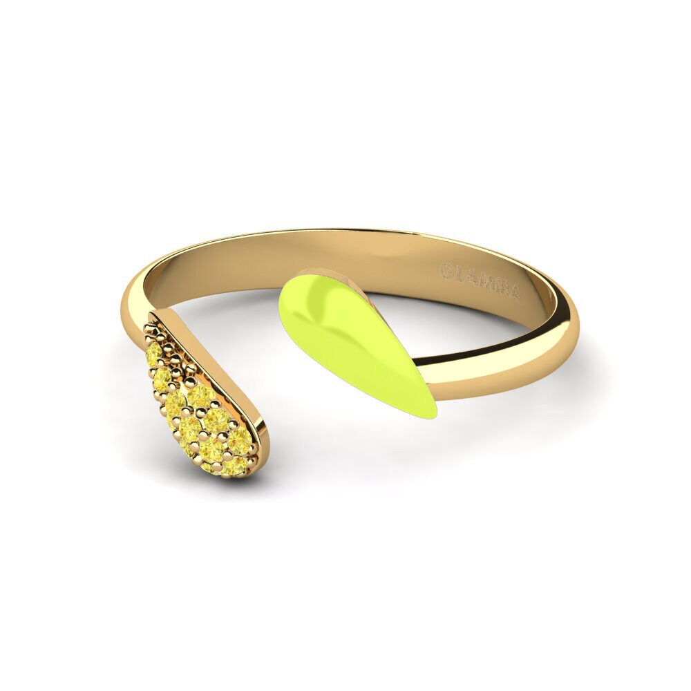 Bagues de fiançailles Saphir Jaune Ouvertes