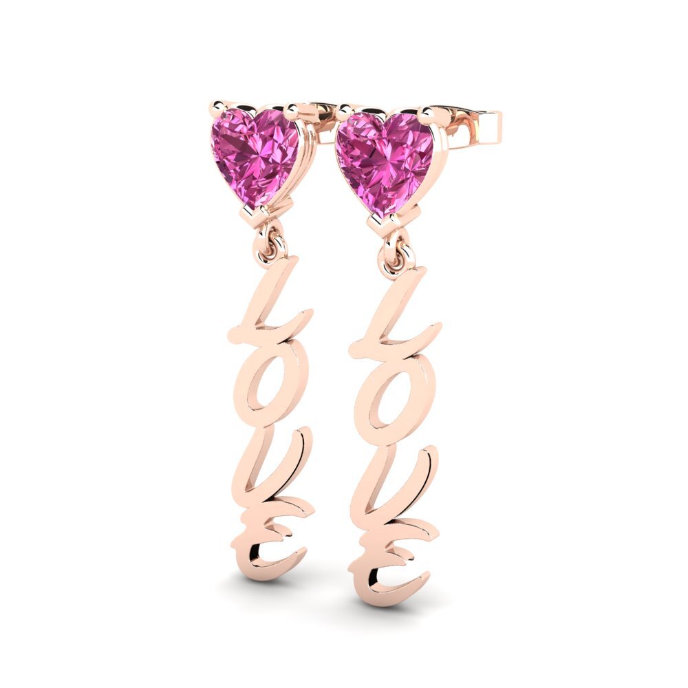Pembe Topaz Kadın Küpe Oak