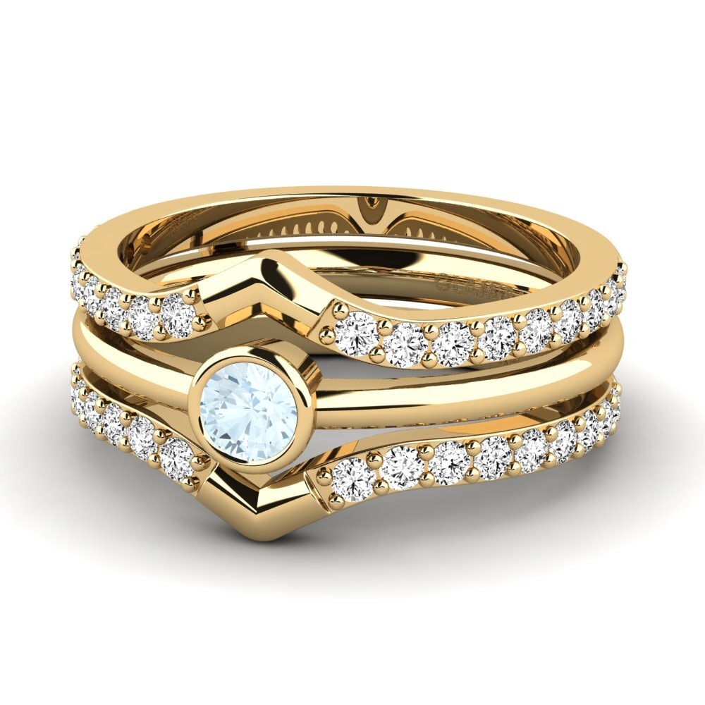 Aquamarine Ring Oarw SET