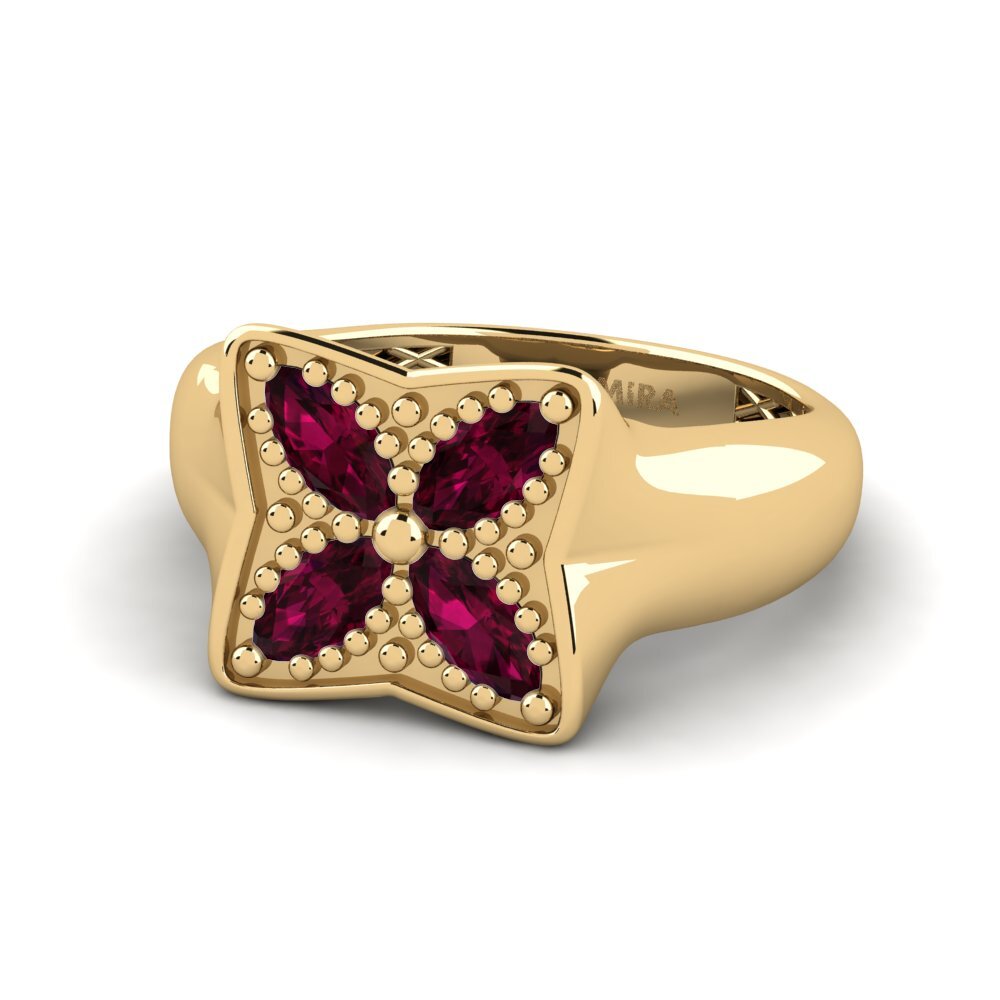 Granate Rhodolite Anillo meñique Obmic