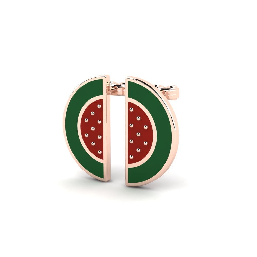 14k Oro Rosa Pendientes Obrunte